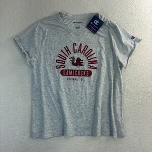 Champion South Carolina Gamecocks T Shirt Women M Gray Cropped Collegiate NWT